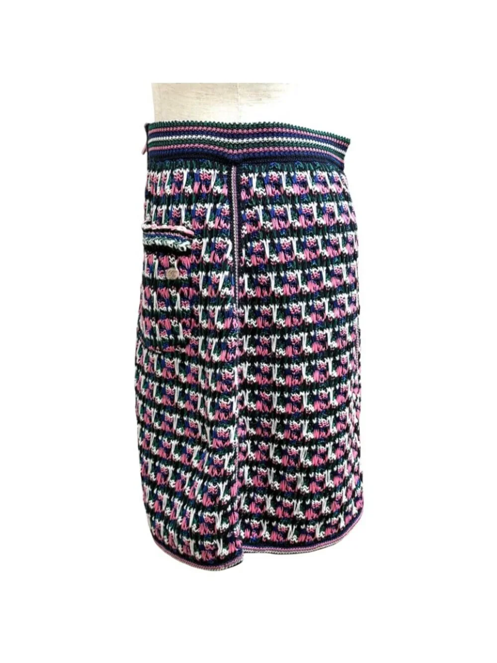 Chanel CC Logo All Pattern Zip Skirt